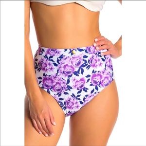 NWT Nicole Miller High waist bikini bottom sz L